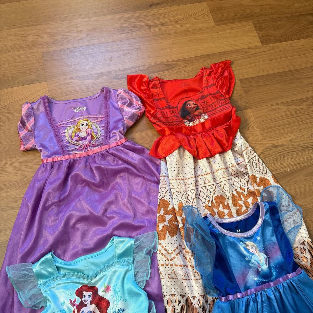 Lot of 4 Toddler Girl Disney Princess Frozen Moana Rapunzel Ariel Nightgowns 3T - Picture 12 of 12
